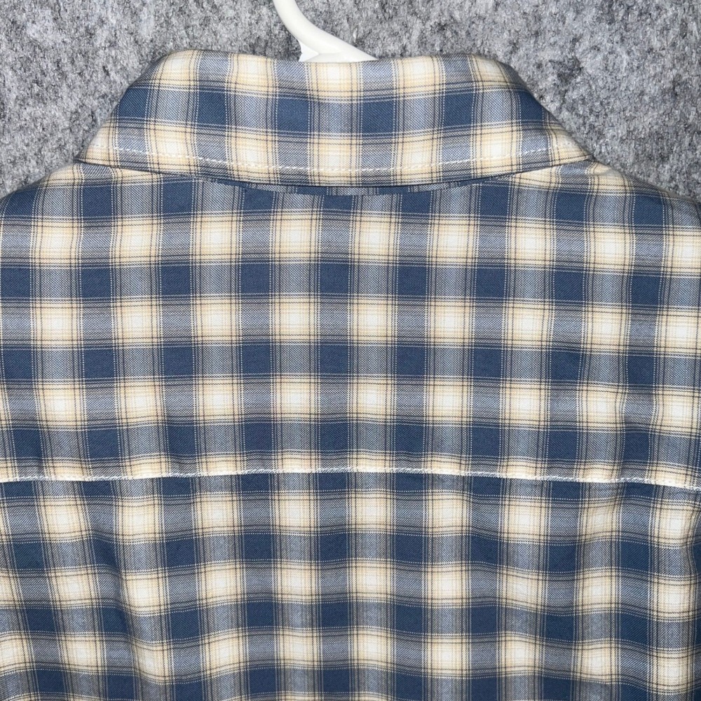 Orvis Classic Fit Men's Blue Cream Plaid Cotton Lyocell Button Down Shirt Size M - Picture 6 of 9